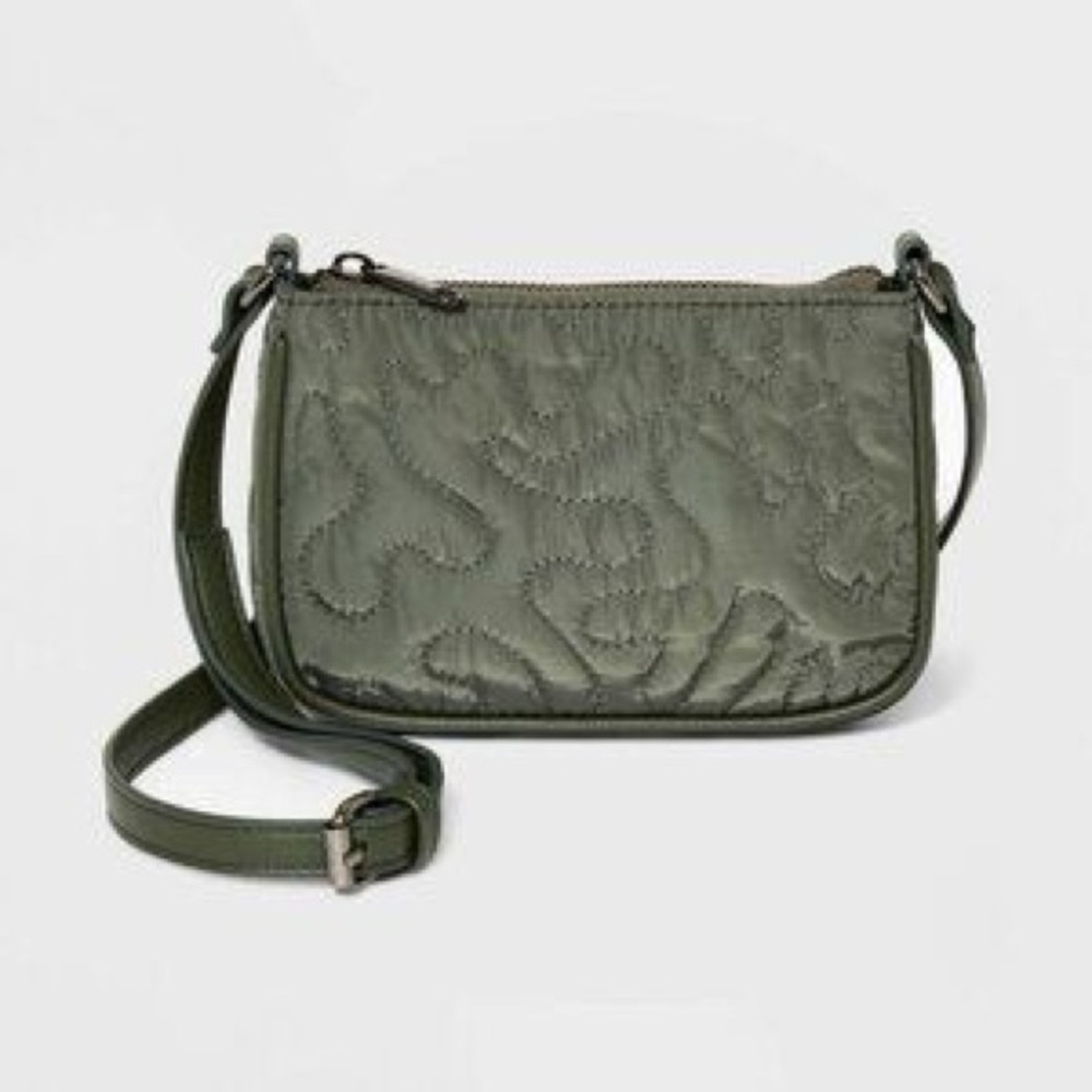 Wild fable Green Quilted Crossbody Bag